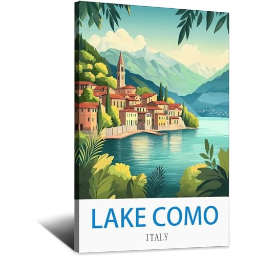 Impression toile lac de Côme 50 x 75 cm pour une ambiance Dolce Vita italienne