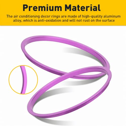 Image of AC knob Cover Trims and AC Vent Inner Rings for Toyota Tacoma Accessories 2016-2023 Interior Air Conditioner Vent Ring Cover Trims Air Conditioner Knob Rings 8pcs-Set (Purple)