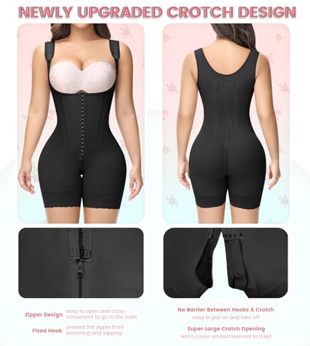 Image of SHAPSHE Fajas Colombianas Moldeadoras Postpartum Body Shaper 3-Row Hooks