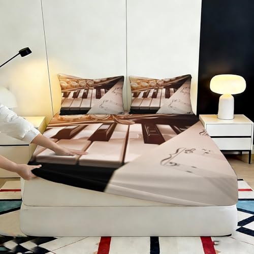 Drap-housse piano grand bonnet anti-dérapant lavable en machine - 7