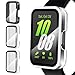 Transparent Case günstig Kaufen-ivoler 3 Stück Hard PC Hülle mit Glas Displayschutz für Samsung Galaxy Fit3 / Samsung Galaxy Fit 3, Vollständige Abdeckung Schutzhülle Ultradünne Kratzfest Schutz Case, 2 Transparent + 1 Schwarz