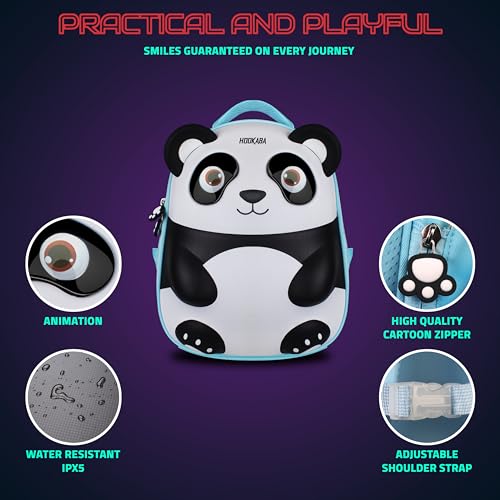 Image of GlowBuddy Panda LED Kids Blue Backpack (14L, 15 Inch) with Bluetooth App Control | 16x32 Pixel Custom Display | IPX5 Water Resistant | 7-8 Hr Battery | School & Travel Bag for Kids Up to 8 Years