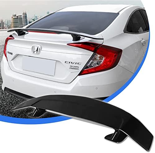 RoyalParts 46Inch Rear Trunk Spoiler GT JDM Style Wing Spoiler Compatible with Universal Car Racing Spoiler Lightweight Glossy Black with Reflect Light (Universal Glossy Black)