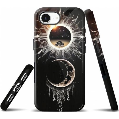 AIRWEE Sun Moon Phone Case for iPhone 17E/iPhone 16e 6.1-Inch