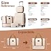 Kono 4-Piece Luggage Set, Lightweight ABS+PC Hardshell 12" and 20" Carry-On Cabin Suitcases with TSA Lock, Includes Duffle Bag and Toiletry Bag (Beige/Brown)