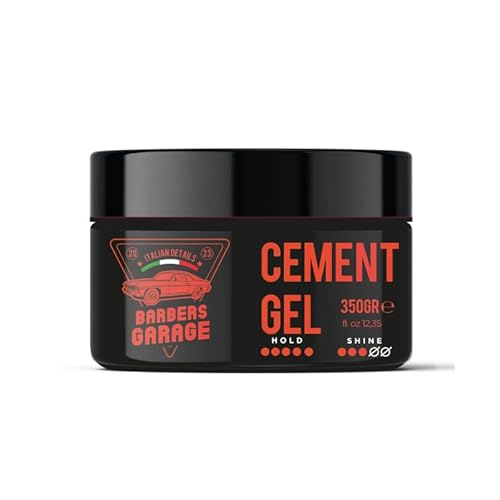 Barbers Garage Cement Gel (350 g) – Italian Details – leviga i capelli ricci – efficace contro il crespo – massima tenuta – gel styling per capelli.