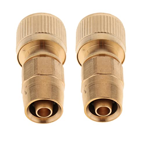 Fenteer 2 Pieces Brass Garden Hose ors Water Hose Connect Quickly Fittings Expandable Hose Repair Adaptor
