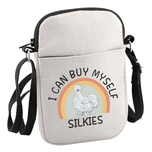 JNIAP Silkie Chicken Gift I Can Buy Myself Silkies Crossbody Bag Poultry Enthusiast Gift For Women