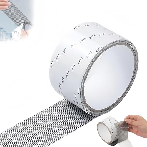 Window Screen Repair Tape, New Strong Adhesive Screen Repair Tape Screen Repair Kit Fiberglass Screen Tape Mesh Repair Suitable for mesh Doors and Windows (Black)