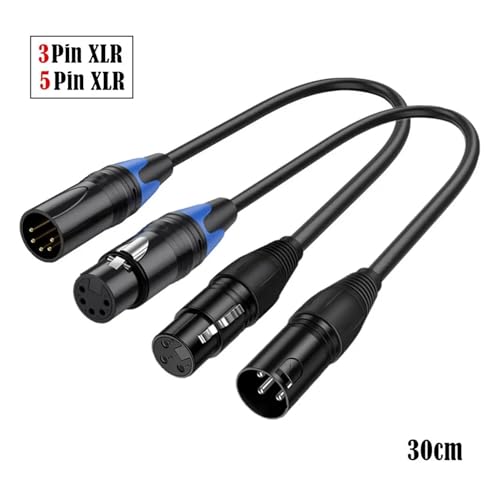 Cable XLR 5 Pin Macho a 3 Pin Hembra Luz de Escenario DMX Micro 2