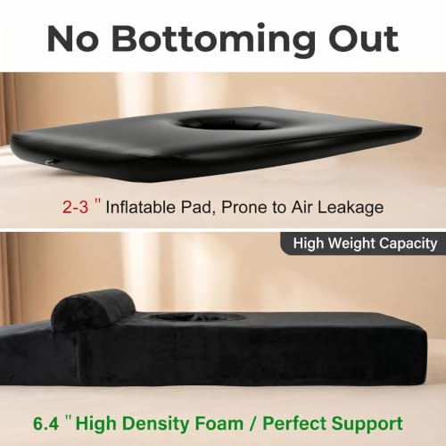 Ultra-Long 180cm BBL Bed for After Surgery -HD Foam with Extra Wide Hole — view 3