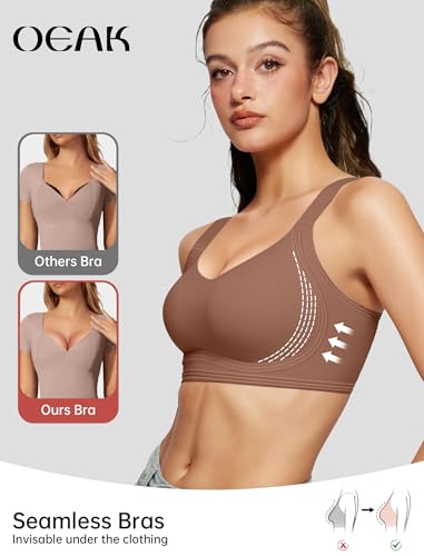 Image of OEAK Women Jelly Bra Wireless Anti Sagging Full Coverage Bras