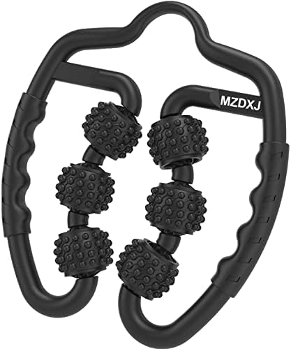 MZDXJ Upgraded Fit Roller Pro, 6-Wheel Fascia Muscle Roller,Massage Roller for Deep Tissue Massage, Muscle Soreness Relief, Thigh, Calf, Arm, Shoulder Cellulite Roller(Black-6Wheel)