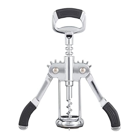 Relaxdays, Silber Hebelkorkenzieher mit Flaschenöffner, klassischer Korkenzieher, Weinflaschen leicht und schnell öffnen Cover