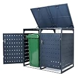 RELAX4LIFE Casetta da Giardino 1,24 m³ per Bidoni Spazzatura 120 L e 240 L