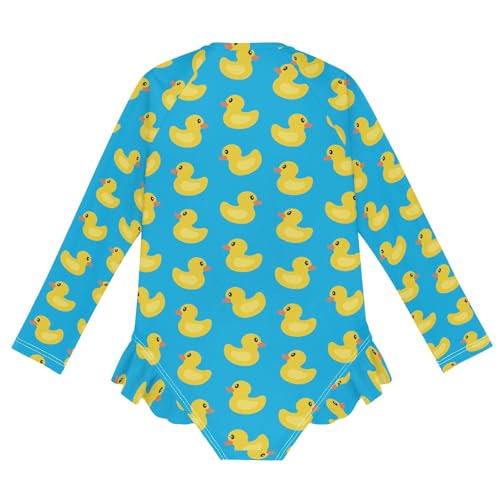 Image of Girls One Piece Swimsuits Long Sleeve Rash Guard Bathing Suit Rash Guard Quick Dry UPF 50+ Swimwear for Kids 3-12