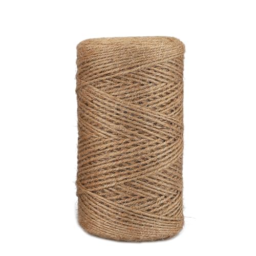 Salubohum 300m×2mm Cuerda de Yute, Cuerda，Cuerda Fina，Fabricada con Fibras Naturales, su Propiedad Resistente al desgarro la Hace Ideal para la decoración de Jardines y envases Decorativos, ZH318