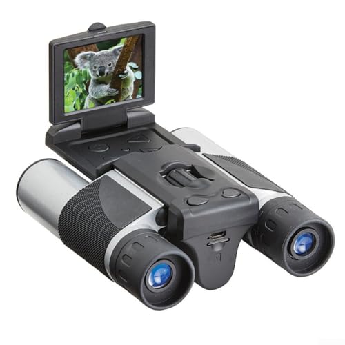 DAZZLEEX Telescopio digital binocular, graba videos de 2,5 K y captura fotos de 40 m con cámara de prismáticos (plata)