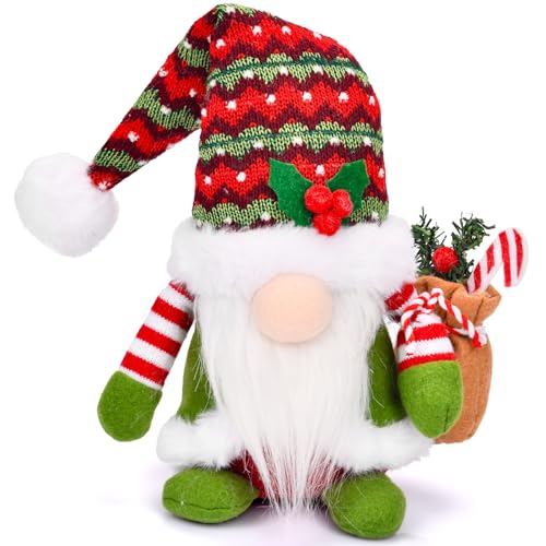 JOYSAL Weihnachtswichtel, Weihnachtsdeko Wichtel Figuren, 34cm Hoch Santa Tomte Gnom für Weihnachten Deko, Tolle Dekoidee in Winter Weihnachten