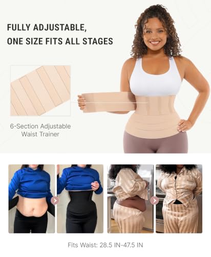 Image of FeelinGirl Waist Trainer for Women Trimmer Belt Waist Cincher Tummy Wrap Plus Size Snatch Bandage Body Shaper