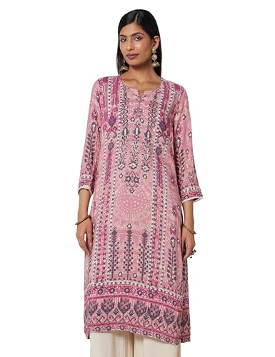 Image of BIBA Women Rayon Straight Fit Kurta