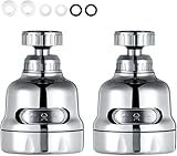 2Pcs 3 Mode Adjustable Faucet Sprayer Attachment 360 Degree Rotating Faucet Aeor Kitchen Sink Tap Head Water Saving Extend Nozzle Chrome Plated