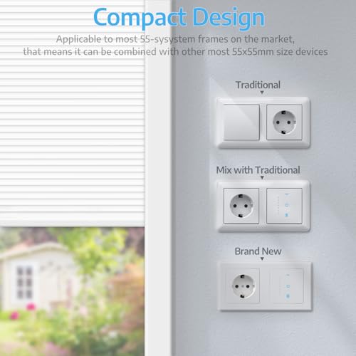 SMARTERCURRY Wlan Rolladenschalter, [7 Gen] Smart Rolladen Zeitschaltuhr zur Steuerung der Rollläden/Jalousien/Markisen, JalousienSchalter kompatibel mit Echo Alexa/Google Assistant,1 Stück | Weiß