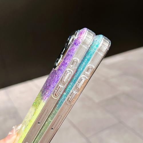 Coque de téléphone à paillettes dégradées de luxe iPhone 13 antichoc rose violet