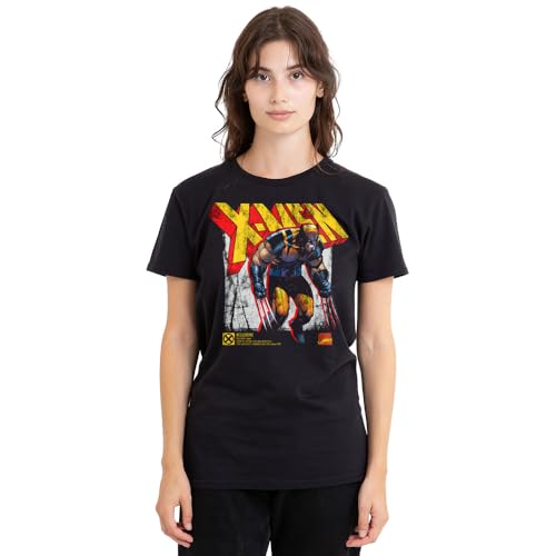 T-shirt Wolverine X-Men pour femme en coton noir