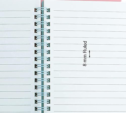 Yansanido Spiral Notebook, 4 Pcs 8.3 Inch x 5.9 Inch A5 Thick Plastic Hardcover 8mm Ruled 4 Color 80 Sheets -160 Pages Journals for Study and Notes (style 10-Wine Red,Brown,Green,ivory, A5)