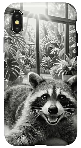 Funny Raccoon Spa Day Meme �Z���t�P�A �X�}�z�P�[�X iPhone X/XS �p