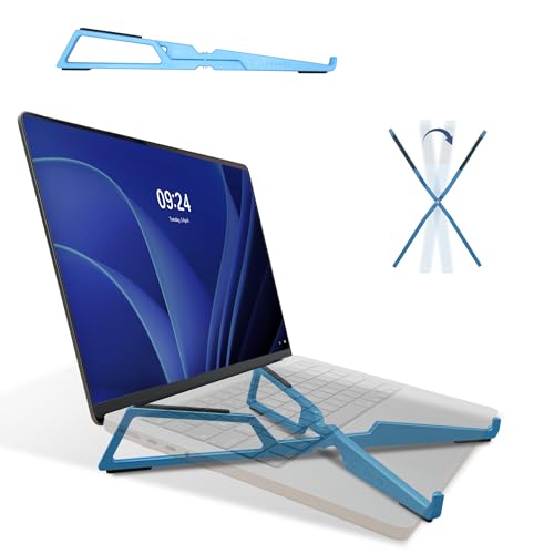 Support PC portable bleu pliable et ergonomique de 10 à 16 pouces