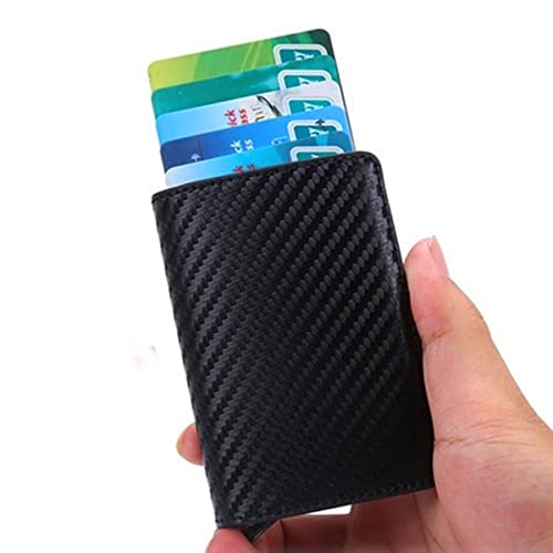 Carteira de Carbono Prateada com Porta Cartões Dinheiro Slim Minimalista Praticidade Útil Ocupa Pouc