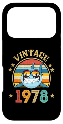 Vintage Shark 48�� �j���p ���g�� ���B���e�[�W 1978 �X�}�z�P�[�X iPhone 17 Pro �p