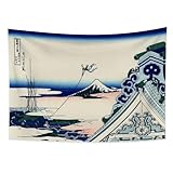 YONGFOTO Tapiz Japones Ukiyo-e Monte Fuji 36 Vistas Habitación Colgar de la Pared Asakusa Hongan-ji en capital del este Mural Japonesa Pintura Hokusai Cuadro 100x70cm