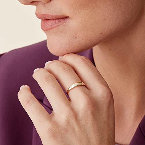 PAVOI 14K Gold Plated Signet Ring Band for Women - White Gold by PAVOI - Used condition - Image 4