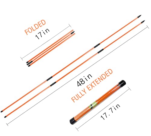 RUTHNISSI Golf Alignment Sticks (Pack of 2) 48-inch Collapsible Golf Alignment Sticks for Aiming,Putting,Full Swing Trainer,Posture Corrector,Portable Golf Training Equipment with Tube Case — view 2