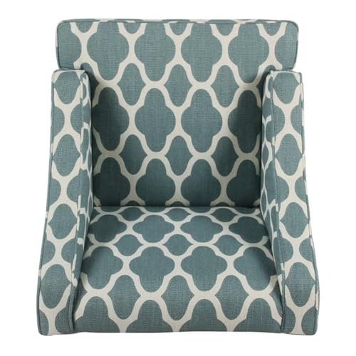 HomePop Classic Swoop Arm Chair, Teal Geometric - Image 6