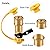 RV Propane Quick Connect Fittings Adapter Valve for Campers 3/8” Flare x 1/4” NPT Male Pipe Half-Union Fitting to Heater Appliance Plug with 3/8” Female Flare Assembly Kit Convert Gas BBQ Grill