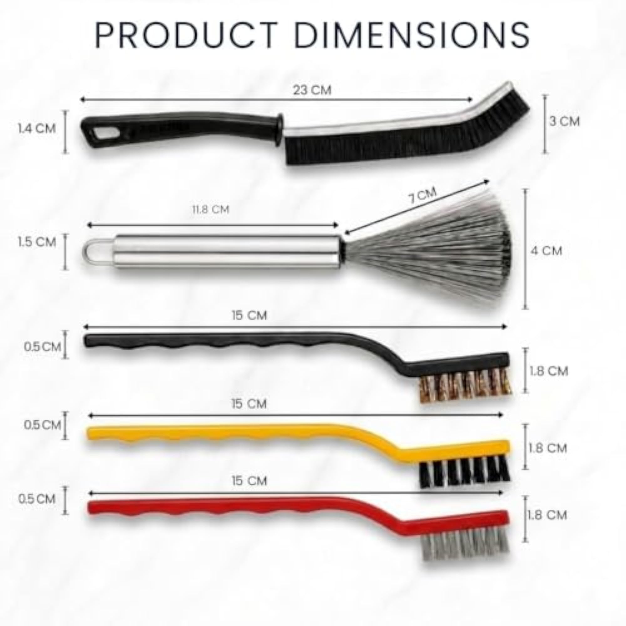 Set of 5 Cleaning Brushes for Gas Stove and Chimney