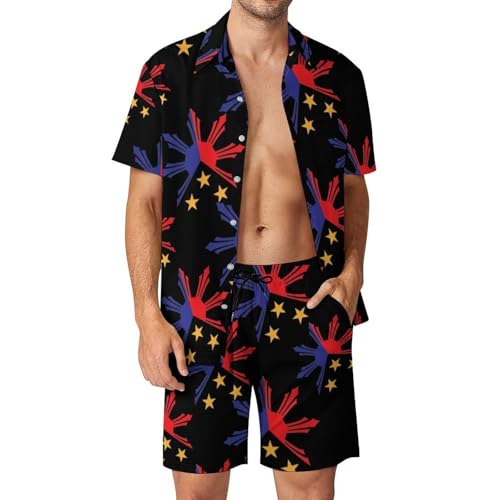 Conjunto de camisa filipina y pantalón corto ideal para vacaciones de verano y playas caribeñas