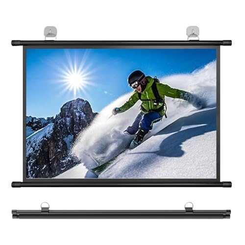 Wall-mounted Projector Screen Manual Pull Down Projection Screen Portable Fold-Out Roll-Up Mobile Movie Screen, Home Theater/Cinema /Presentation Platform Screen,30 , 40 , 50 , 60 , 72(16:9,30)