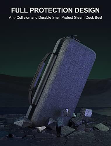 Carrying Case for Steam Deck, Hard Shell Travel Protective Case Compatible with Steam Deck Console Accessories, steam deck case with Soft Lining for SD Card AC Adapter Charger Storage Pockets