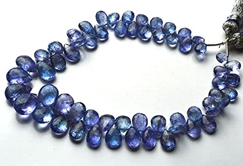 Tanzanite véritable en perles briolettes haut de gamme pour joaillerie