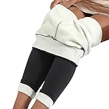 Minetom Damen Warme Schlanke Hose Frauen Winter Plüsch Jogginghose Verdickte Fleece Gefütterte Leggings Hohe Taille Stretch Hose Grau S