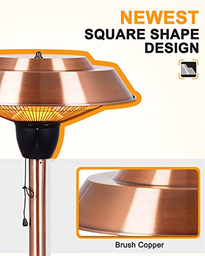 Star Patio Outdoor Heater, Electric Patio Heater, 1500W Electric Tabletop Heater With Brush Copper Finished thumb #2