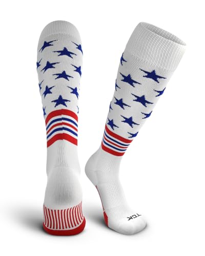 Image of TCK Baseball Socks & Softball Socks | USA Made American Flag & Patriotic Stars, Stripes | Youth Boys, Girls, Men & Women