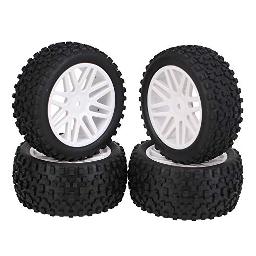 Weiße vordere hintere Buggy-Felge Gummireifen für RC 1:10 4er Pack – Ansicht 1