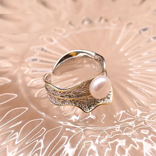 Bague feuille perle blanche d'eau douce pour sublimer vos tenues de mariage