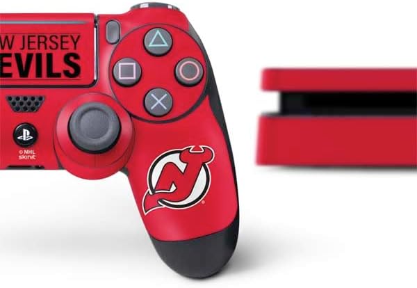 Skinit Decal Gaming Skin Compatible with PS4 Slim Bundle - Officially Licensed NHL New Jersey Devils Lineup Design